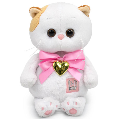 Мягкая игрушка Кошечка Ли-Ли Baby с бантом и сердцем-подвеской Budi Basa LB-132 1